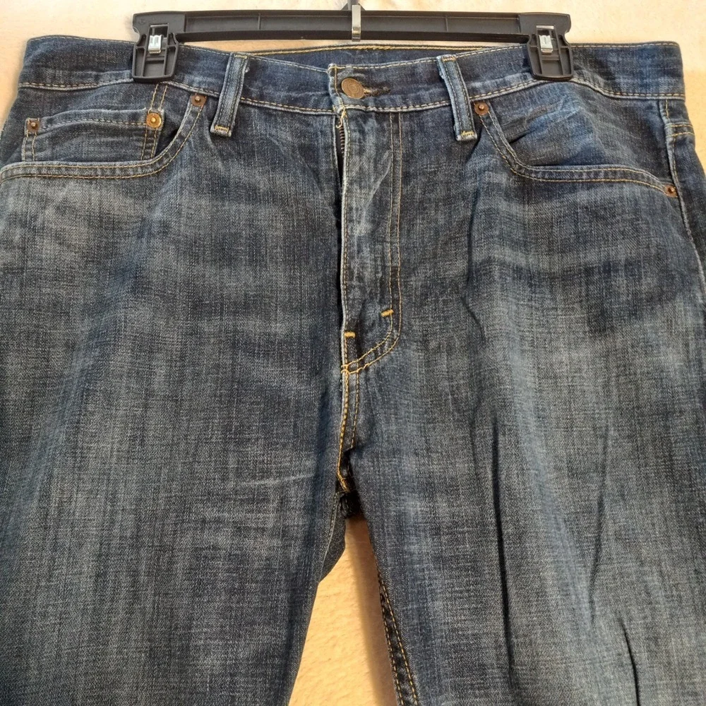 Levi 513 Slim Straight Jeans Mens 34x32 Blue Denim Stretch Pants